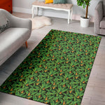 Bird Of Paradise And Palm Leaves Print Area Rug