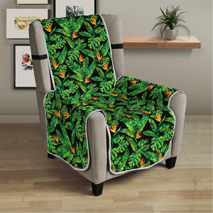 Bird Of Paradise And Palm Leaves Print Armchair Protector