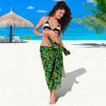 Bird Of Paradise And Palm Leaves Print Beach Sarong Wrap