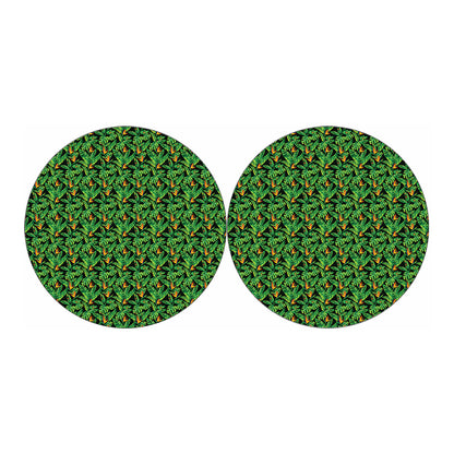 Bird Of Paradise And Palm Leaves Print Car Coasters