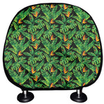 Bird Of Paradise And Palm Leaves Print Car Headrest Covers