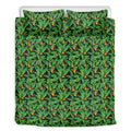 Bird Of Paradise And Palm Leaves Print Duvet Cover Bedding Set