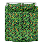 Bird Of Paradise And Palm Leaves Print Duvet Cover Bedding Set