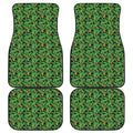 Bird Of Paradise And Palm Leaves Print Front and Back Car Floor Mats