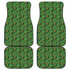 Bird Of Paradise And Palm Leaves Print Front and Back Car Floor Mats