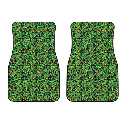 Bird Of Paradise And Palm Leaves Print Front Car Floor Mats