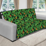 Bird Of Paradise And Palm Leaves Print Futon Protector