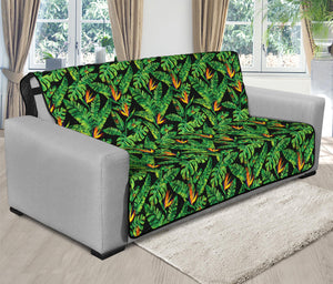 Bird Of Paradise And Palm Leaves Print Futon Protector