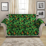 Bird Of Paradise And Palm Leaves Print Loveseat Protector