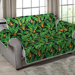 Bird Of Paradise And Palm Leaves Print Loveseat Protector