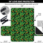 Bird Of Paradise And Palm Leaves Print Loveseat Protector