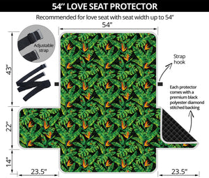 Bird Of Paradise And Palm Leaves Print Loveseat Protector