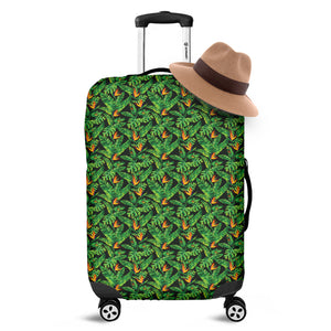 Bird Of Paradise And Palm Leaves Print Luggage Cover