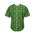 Bird Of Paradise And Palm Leaves Print Men's Baseball Jersey