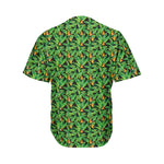 Bird Of Paradise And Palm Leaves Print Men's Baseball Jersey