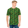 Bird Of Paradise And Palm Leaves Print Men's T-Shirt