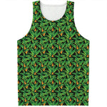 Bird Of Paradise And Palm Leaves Print Men's Tank Top