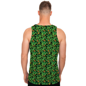 Bird Of Paradise And Palm Leaves Print Men's Tank Top