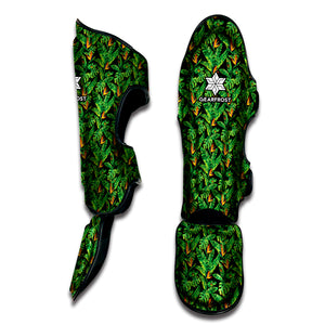 Bird Of Paradise And Palm Leaves Print Muay Thai Shin Guard