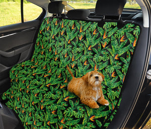 Bird Of Paradise And Palm Leaves Print Pet Car Back Seat Cover