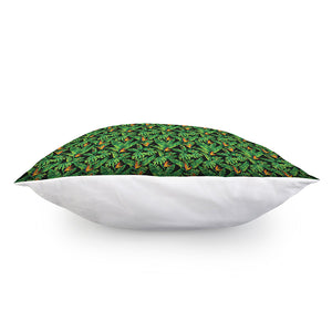 Bird Of Paradise And Palm Leaves Print Pillow Cover