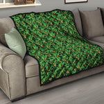 Bird Of Paradise And Palm Leaves Print Quilt