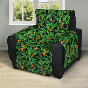 Bird Of Paradise And Palm Leaves Print Recliner Protector