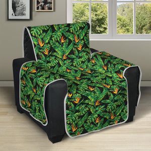 Bird Of Paradise And Palm Leaves Print Recliner Protector