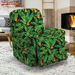 Bird Of Paradise And Palm Leaves Print Recliner Slipcover