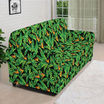 Bird Of Paradise And Palm Leaves Print Sofa Cover