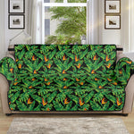 Bird Of Paradise And Palm Leaves Print Sofa Protector