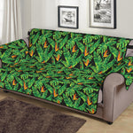 Bird Of Paradise And Palm Leaves Print Sofa Protector