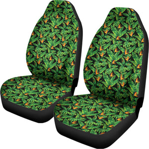 Bird Of Paradise And Palm Leaves Print Universal Fit Car Seat Covers