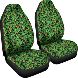 Bird Of Paradise And Palm Leaves Print Universal Fit Car Seat Covers