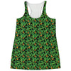 Bird Of Paradise And Palm Leaves Print Women's Racerback Tank Top