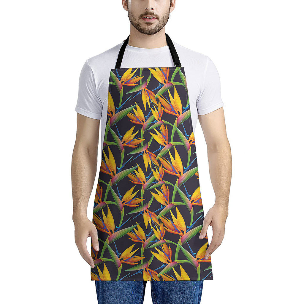 Bird Of Paradise Flower Pattern Print Apron