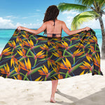 Bird Of Paradise Flower Pattern Print Beach Sarong Wrap