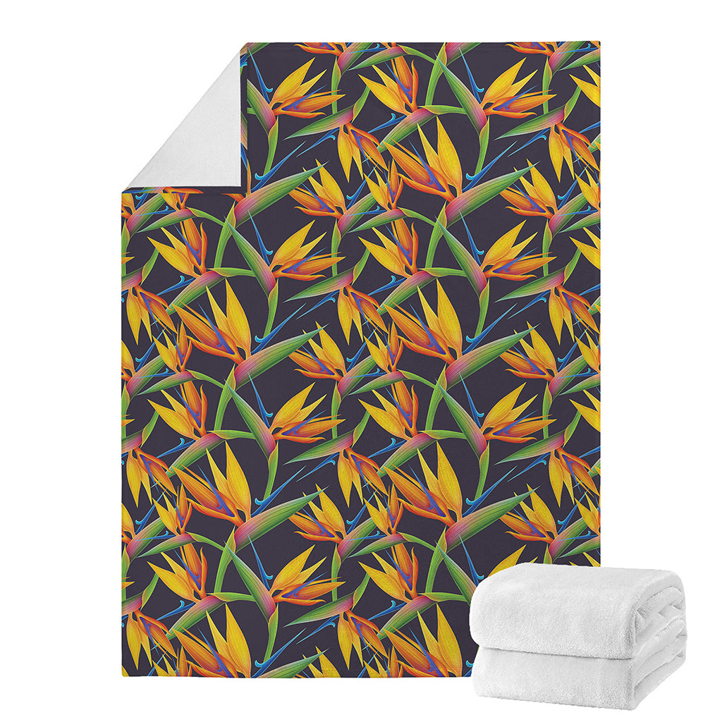 Bird Of Paradise Flower Pattern Print Blanket