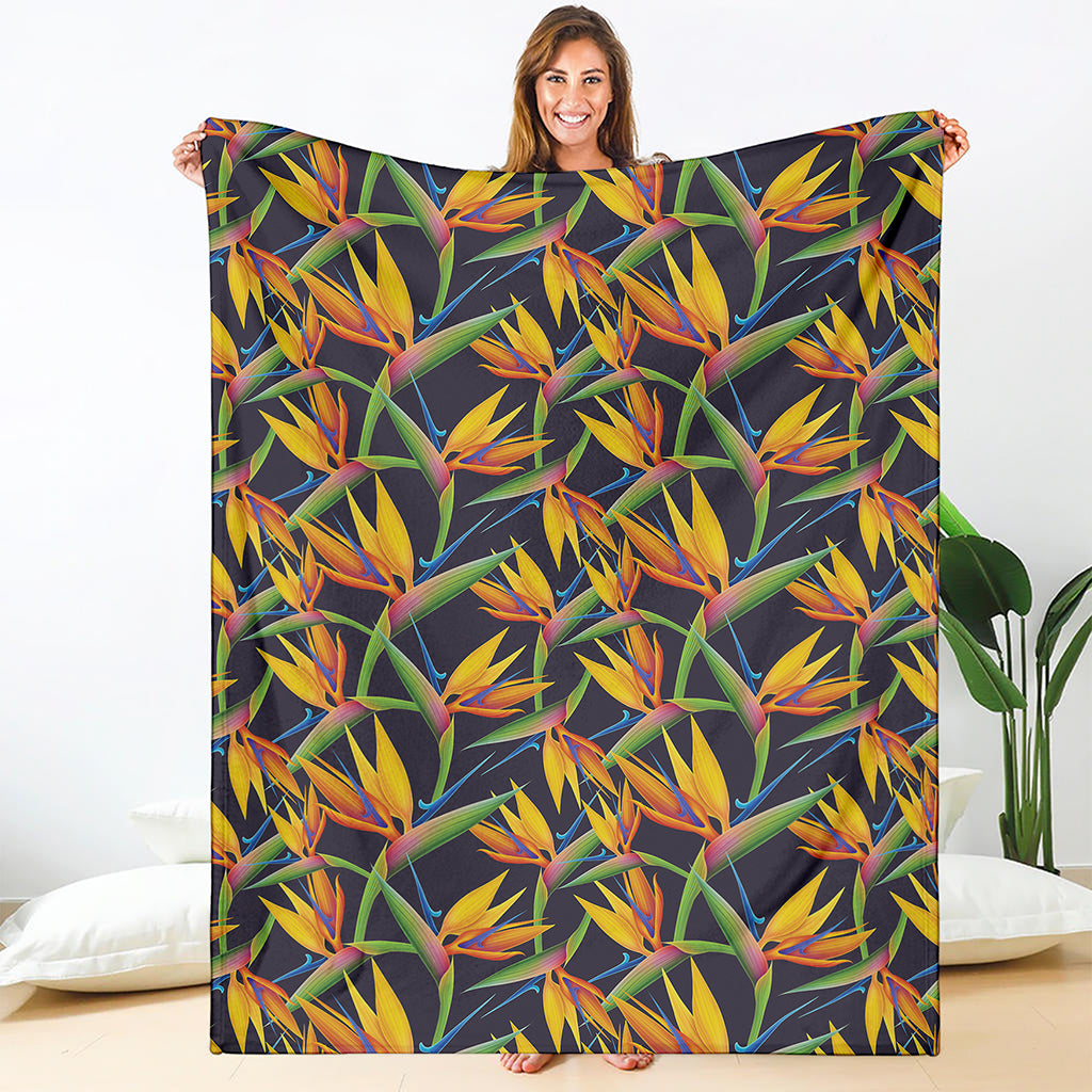 Bird Of Paradise Flower Pattern Print Blanket