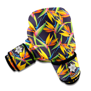 Bird Of Paradise Flower Pattern Print Boxing Gloves