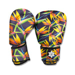 Bird Of Paradise Flower Pattern Print Boxing Gloves