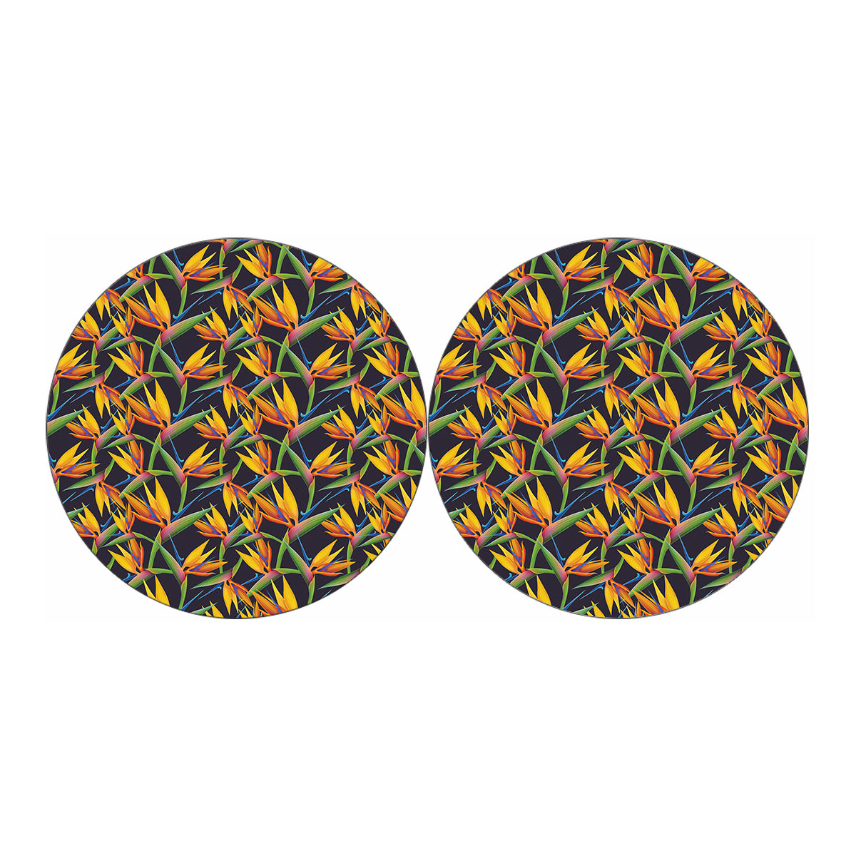 Bird Of Paradise Flower Pattern Print Car Coasters