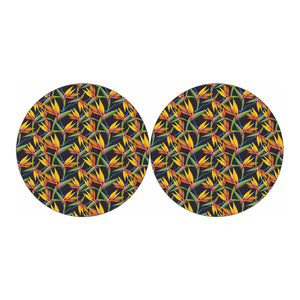 Bird Of Paradise Flower Pattern Print Car Coasters