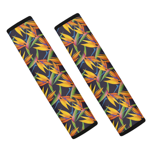 Bird Of Paradise Flower Pattern Print Car Seat Belt Covers