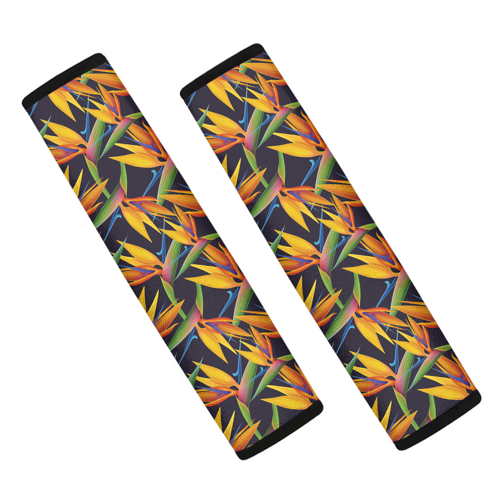 Bird Of Paradise Flower Pattern Print Car Seat Belt Covers