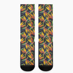 Bird Of Paradise Flower Pattern Print Crew Socks