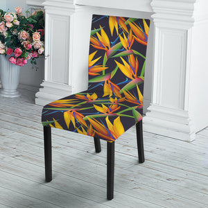 Bird Of Paradise Flower Pattern Print Dining Chair Slipcover