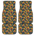 Bird Of Paradise Flower Pattern Print Front and Back Car Floor Mats