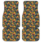 Bird Of Paradise Flower Pattern Print Front and Back Car Floor Mats