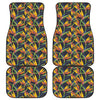 Bird Of Paradise Flower Pattern Print Front and Back Car Floor Mats